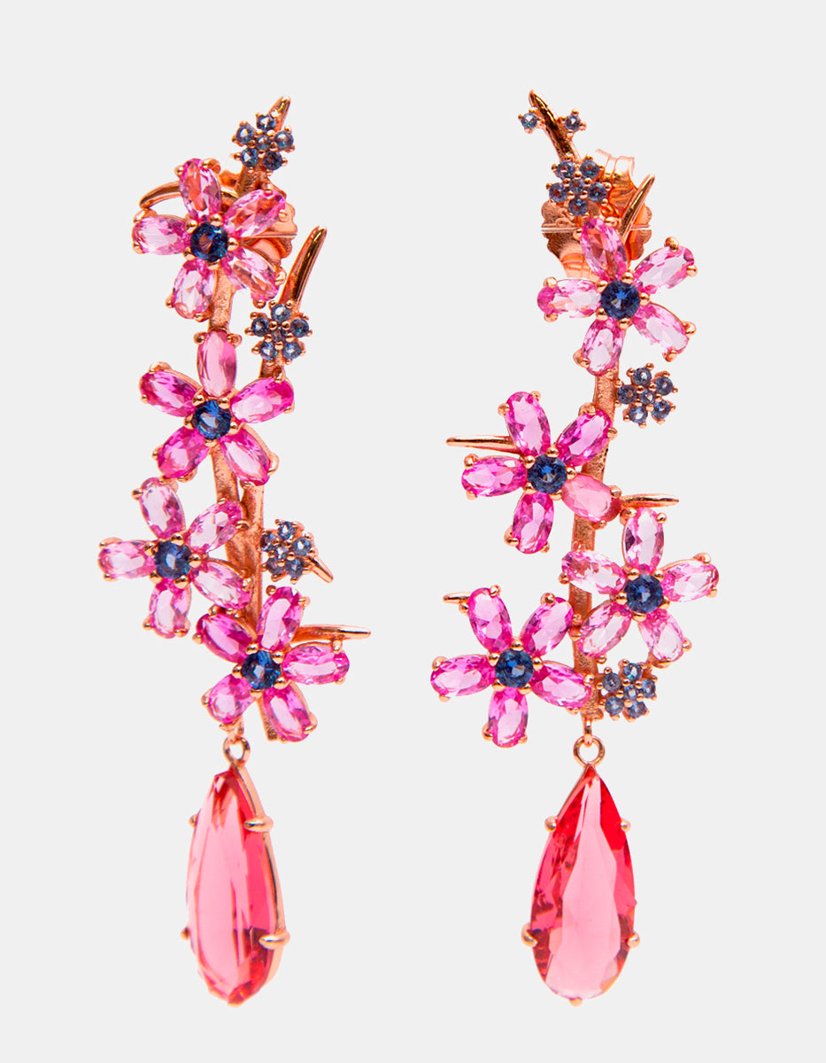 Aretes en forma de flor Luxury Color
