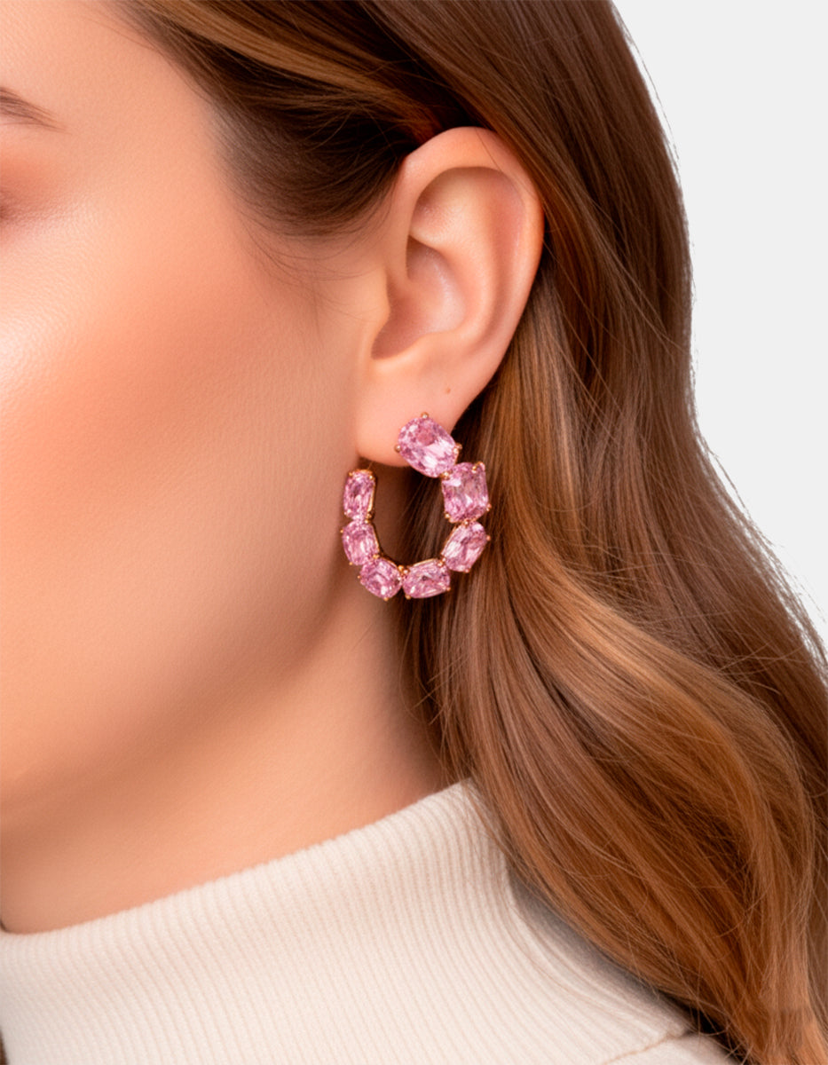 Aretes rosa de francia Luxury Color