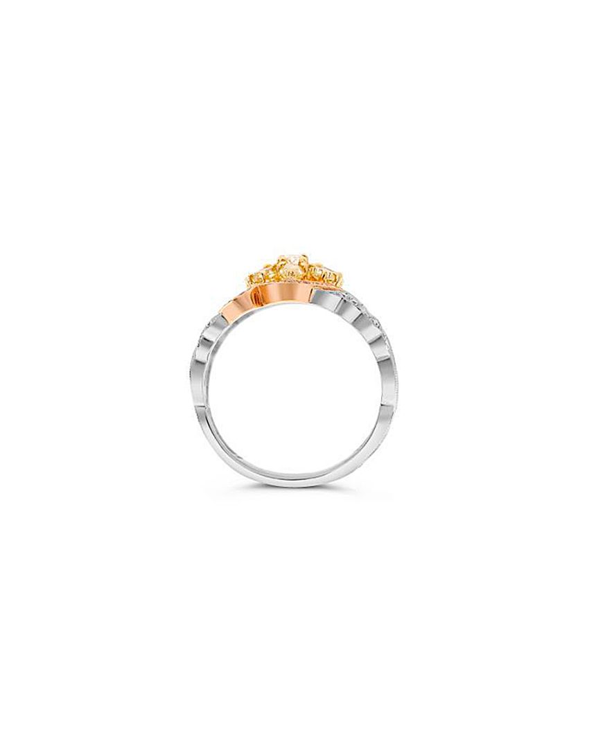 ANILLO ORO BCO & AMARILLO & ROSA CON DIAMANTES