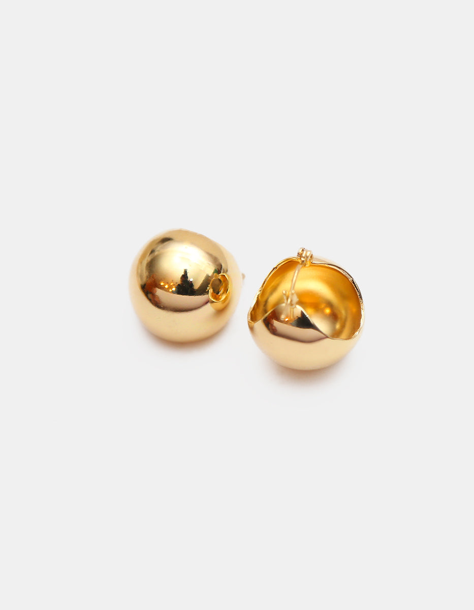Aretes de gold-filled en semi esfera cóncava Golden Chic