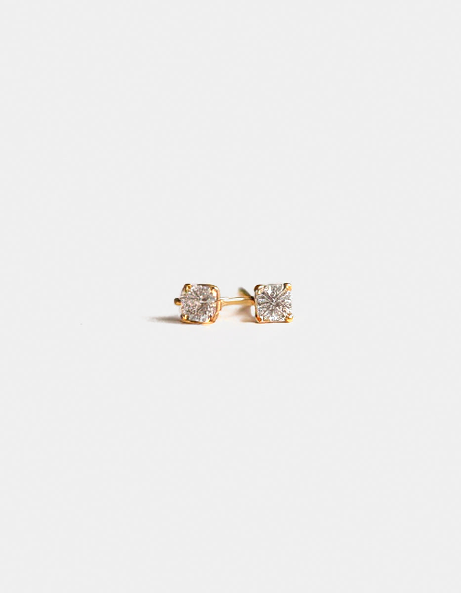 Broqueles de plata .925 con baño de oro 22k y topacio corte brillante Festive Style