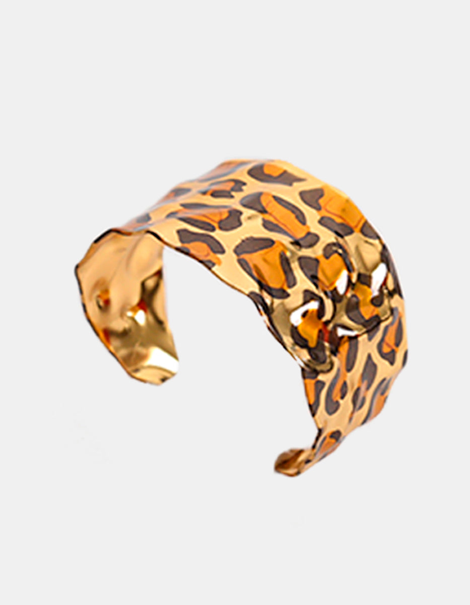 Brazalete de Oro Laminado Animal Print