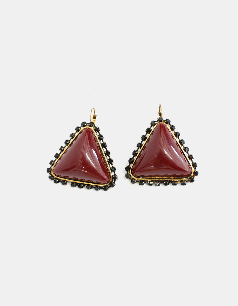 Aretes baño rodio forma triangulo River Luxe