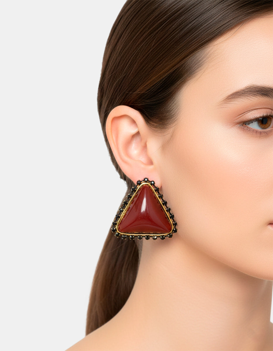 Aretes baño rodio forma triangulo River Luxe