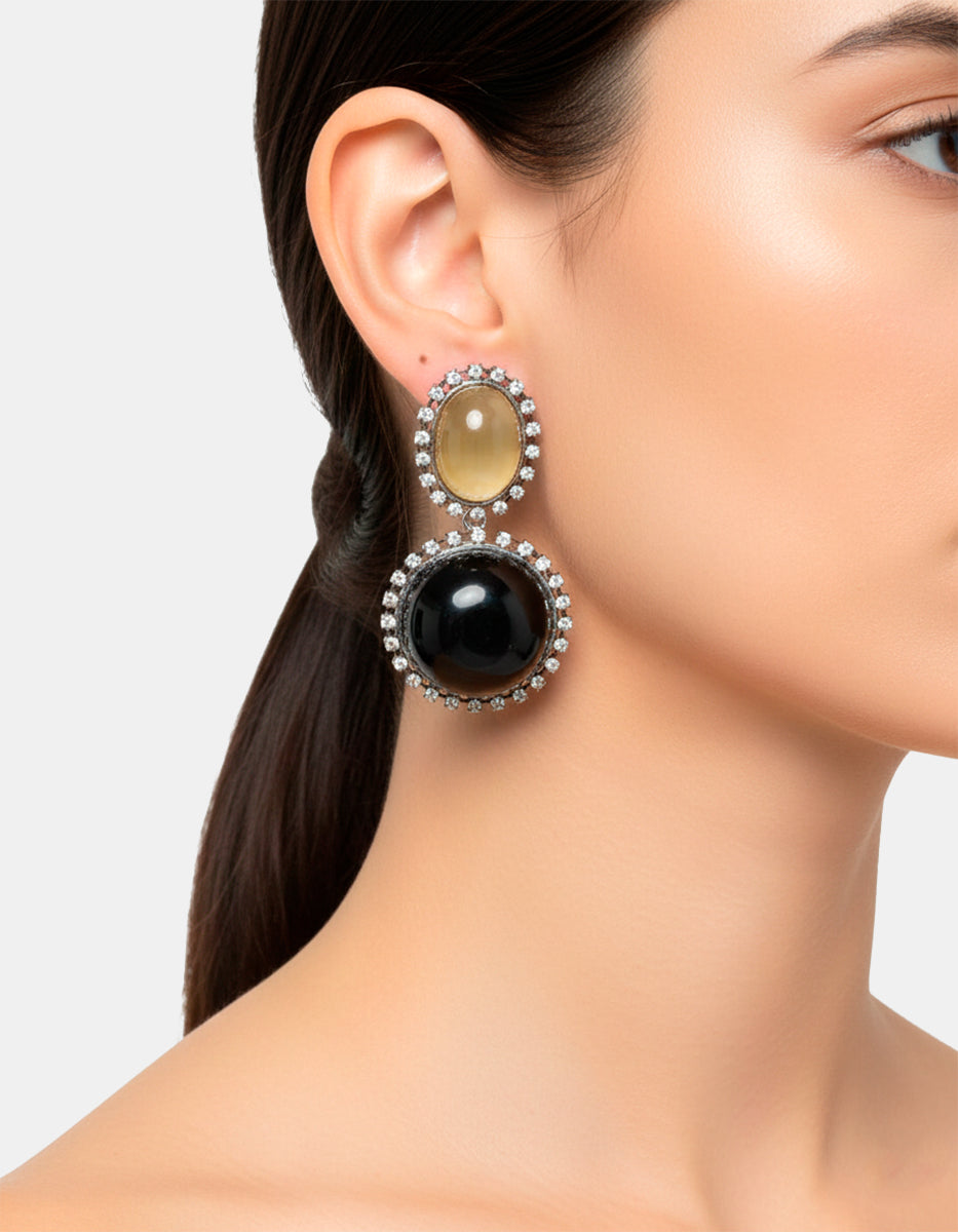 Aretes baño rodio River Luxe