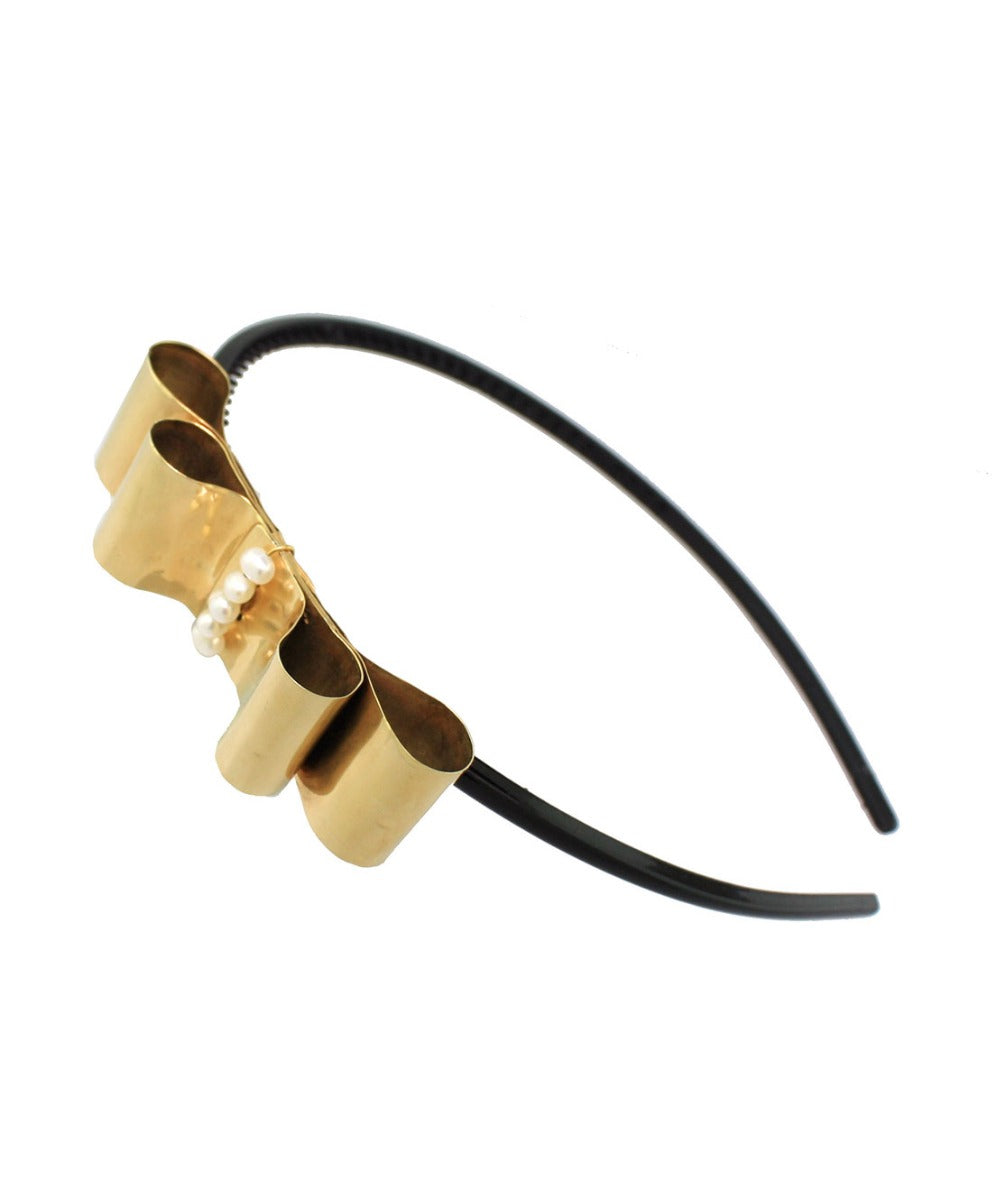 Diadema con moño & perlas mabe Viena