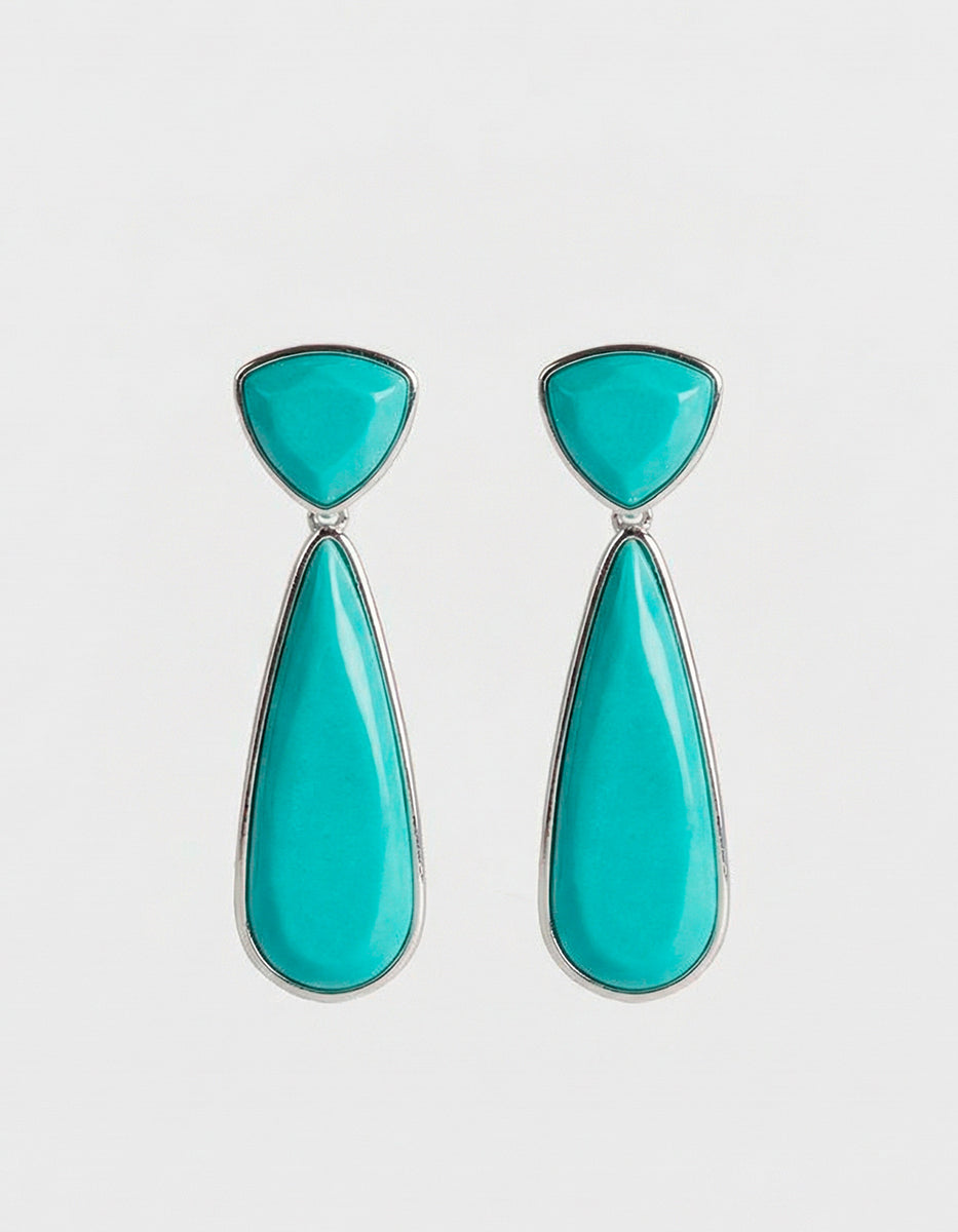 Aretes de plata .925 con baquelita turquesa Mandragora