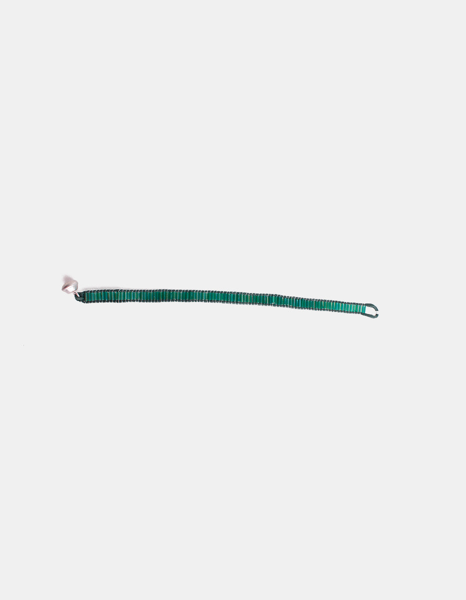 Pulsera de Metal Base Plateado con Canutillo Viva el Color