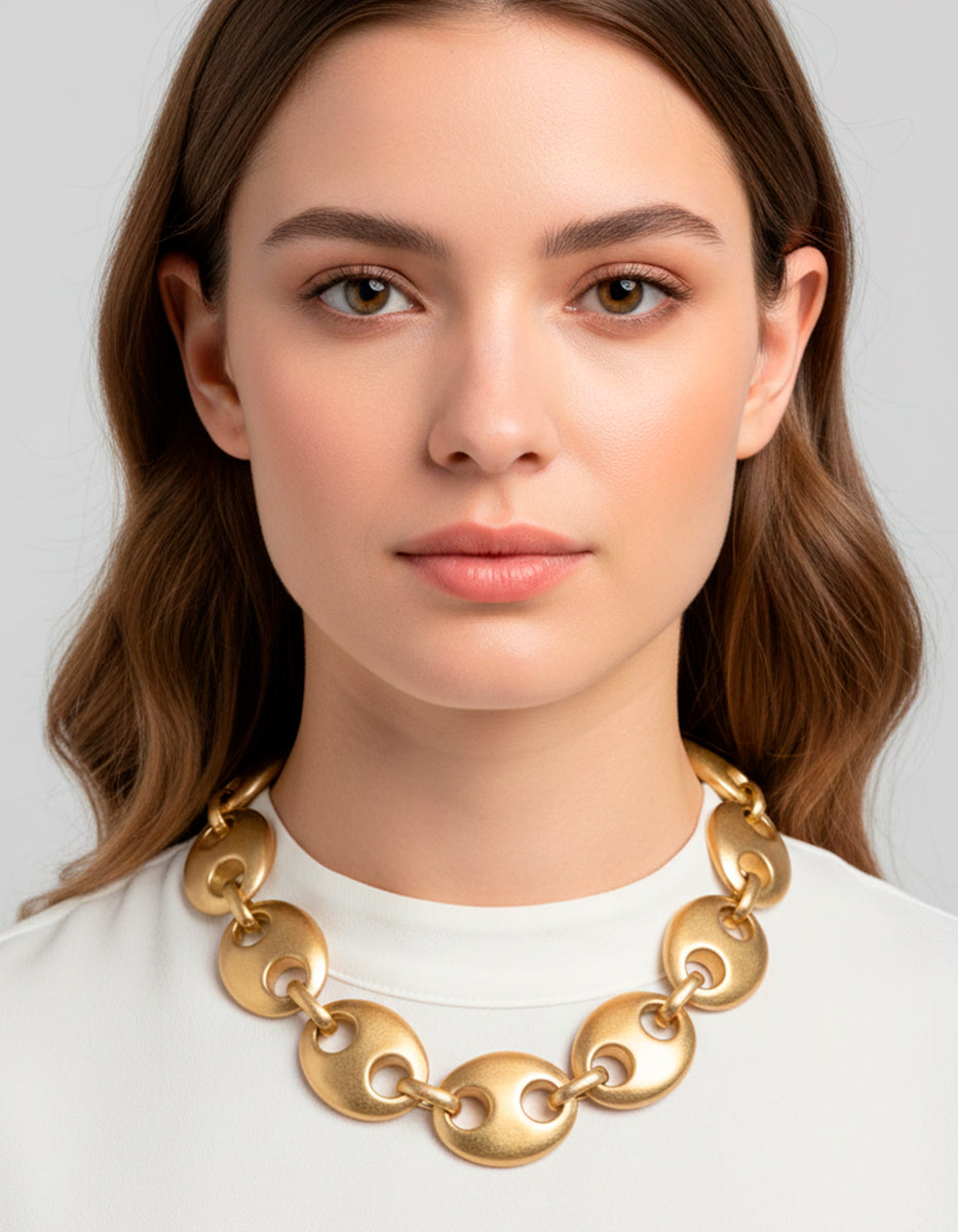 Collar Maxi con Eslabones Golden Chic