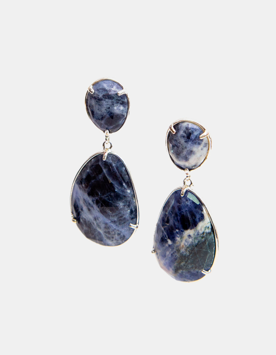 Aretes con ágata sodalita Marquesa