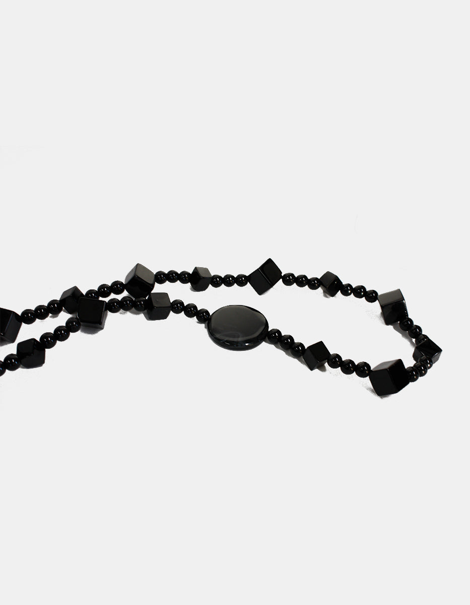 Collar en Bronce con Baño Vermeil 22 kt y Ónix Lisipas