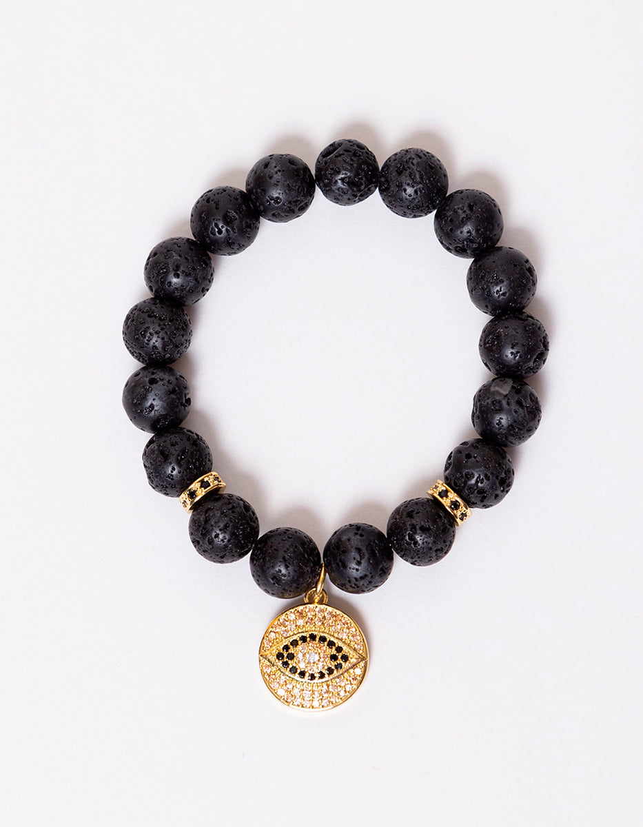 Pulsera en bronce con baño vermeil 22 kt y piedra Voices of Joy