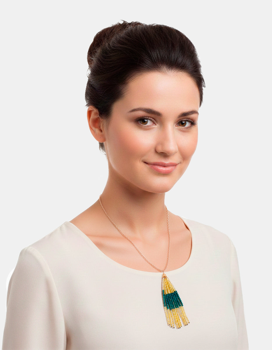 ⚡Ei Collar de Bronce con Baño de Vermeil 22K y Cristal By Daniel Espinosa