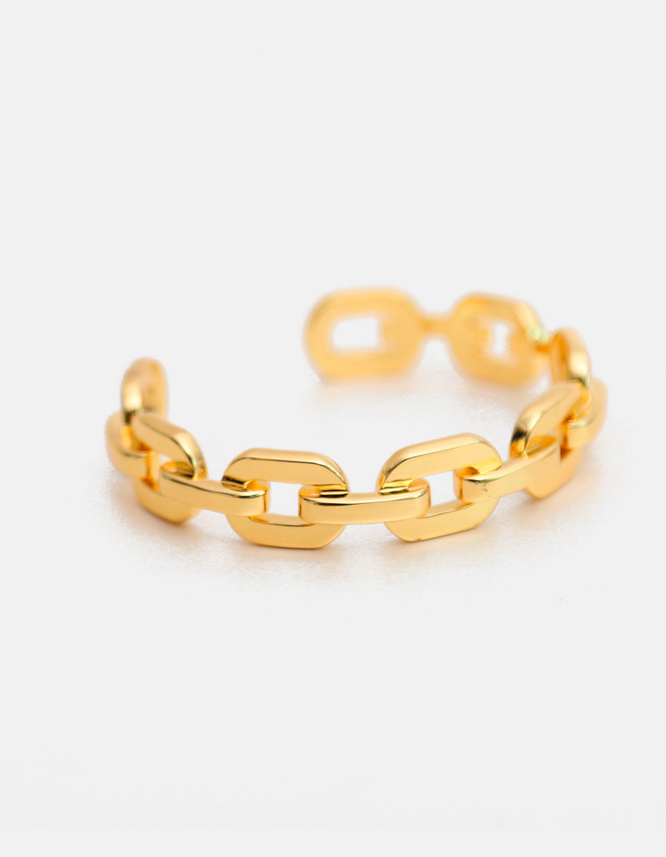 Brazalete rigido eslabones entrelazados Golden