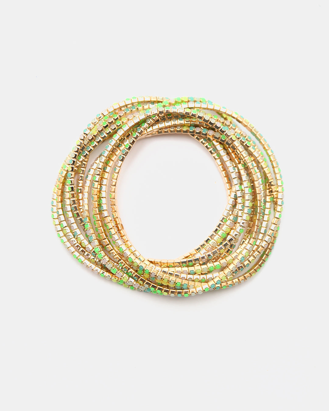 Pulseras de Gold-Filled con Espinolita Tonos Lima, Menta & Rosa Suave