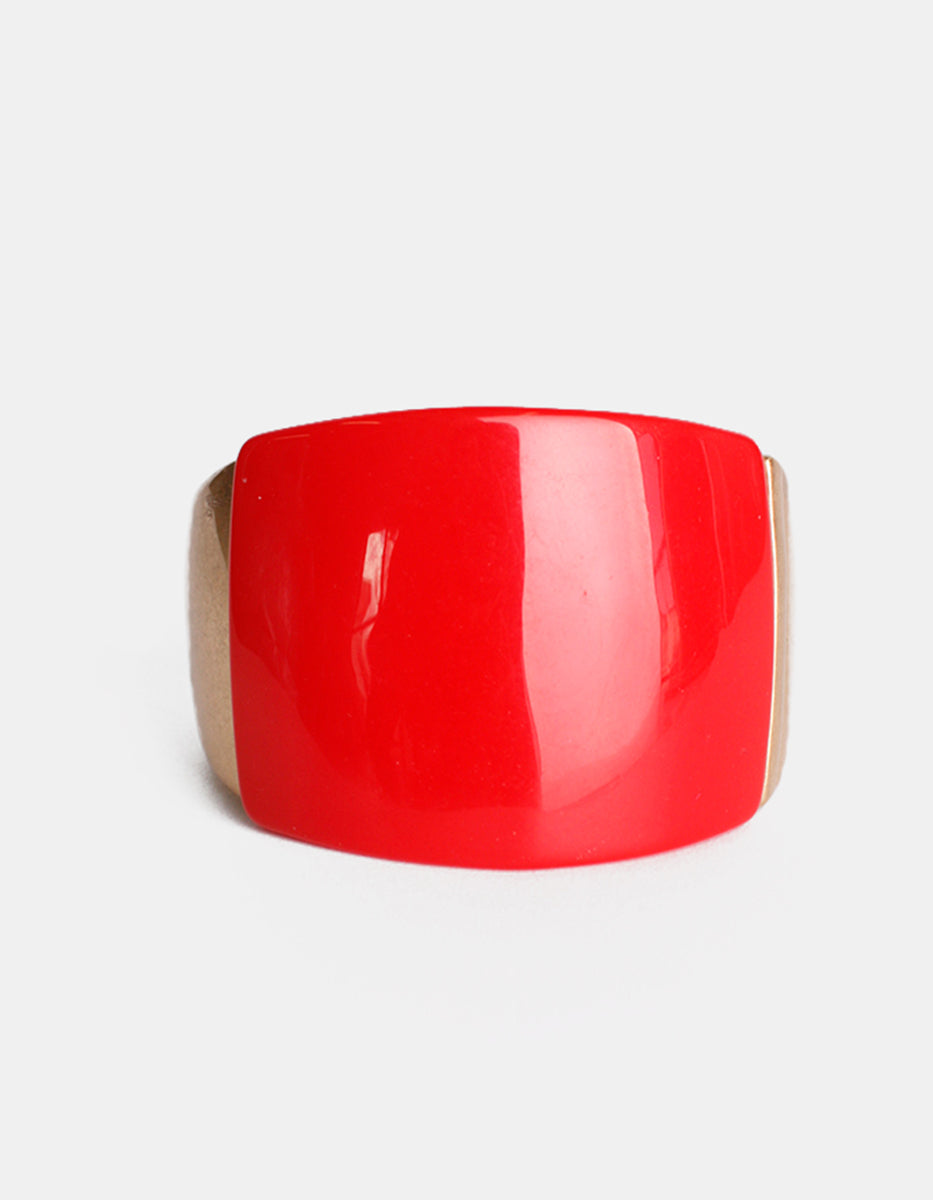 Brazalete de oro laminado con baquelita roja Mandragora