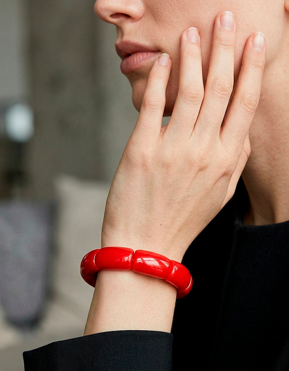 Brazalete de baquelita roja Mandragora