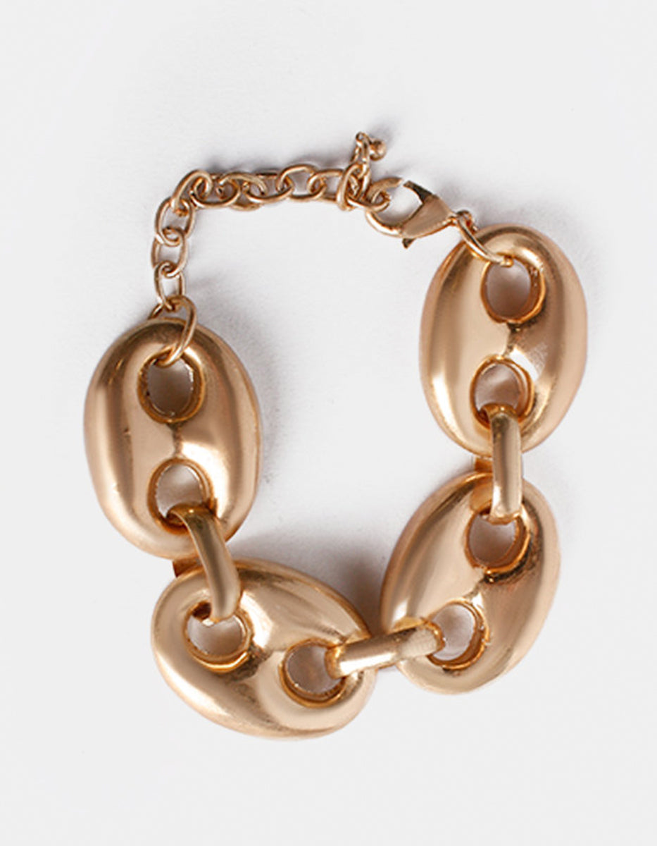 Pulsera en Oro Laminado con Maxi Eslabones Golden Chic