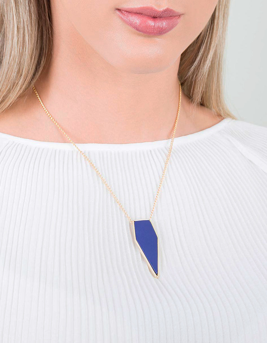 Collar en Bronce con Baño Vermeil 22 kt y Lapis Lazuli Cuba