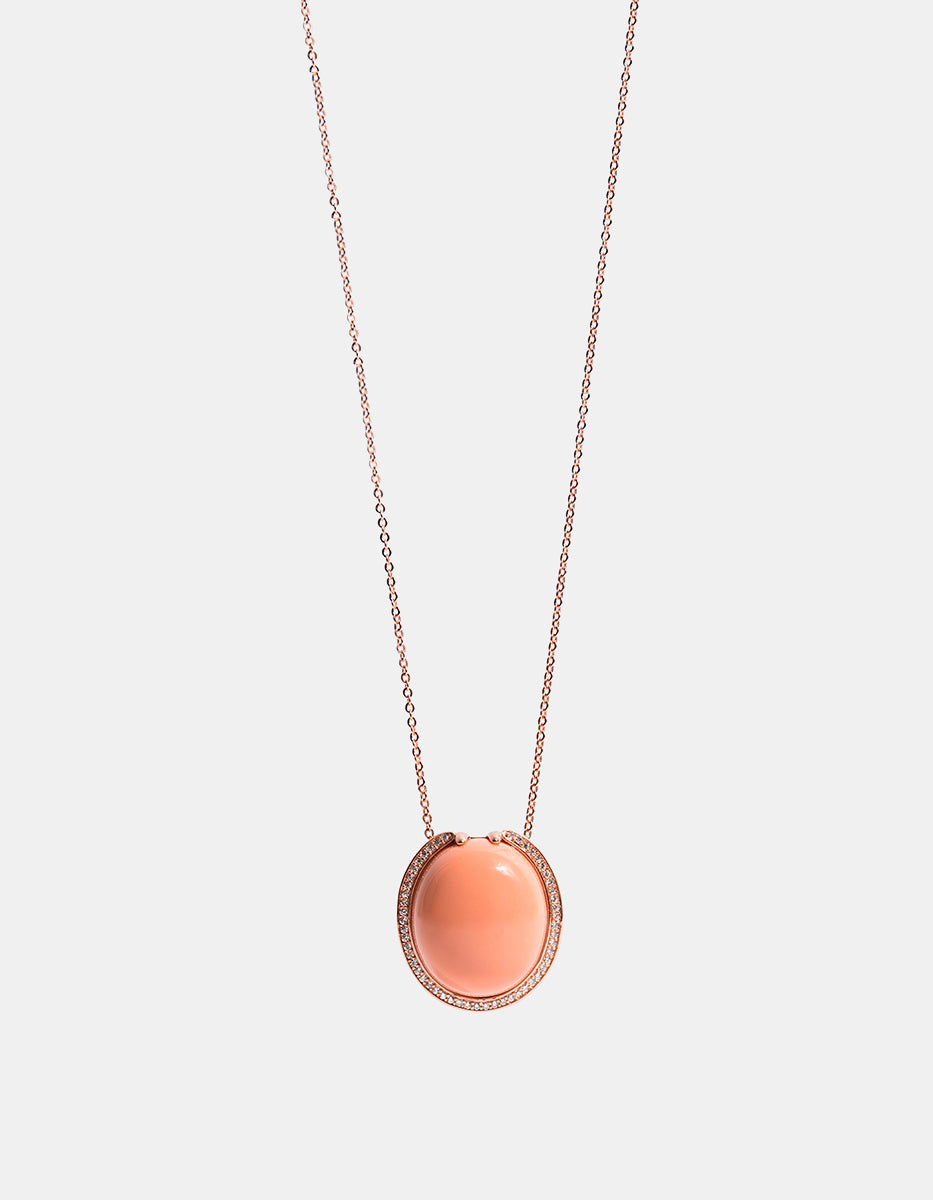 Collar de plata .925 con baño de oro rosa y espinolita Fenicia