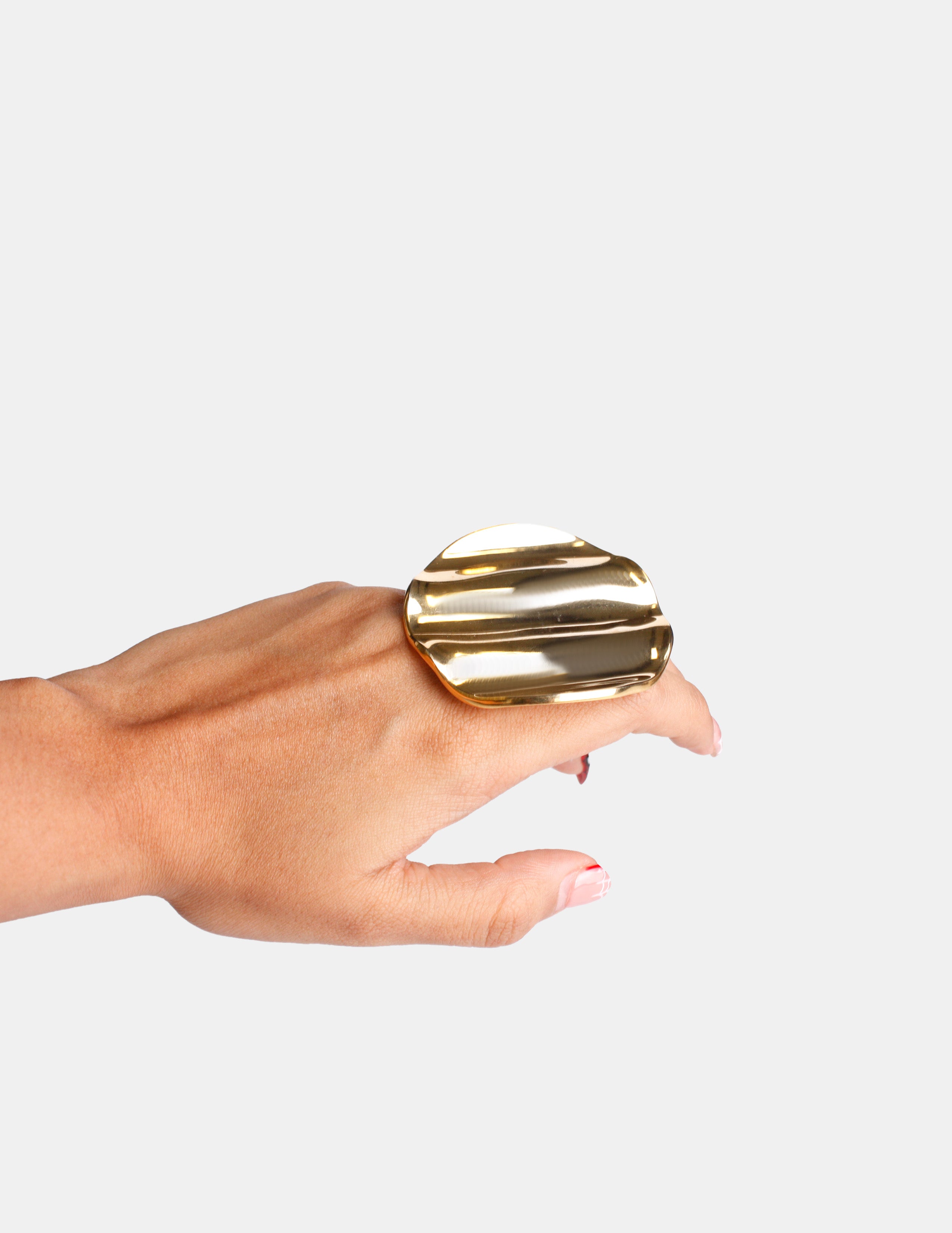 Anillo ajustable baño oro 22kt Orquidea