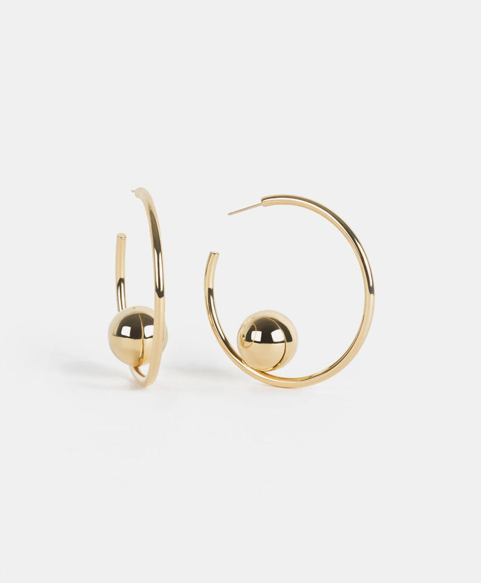 Aretes bronce de baño de oro 22kt Universe