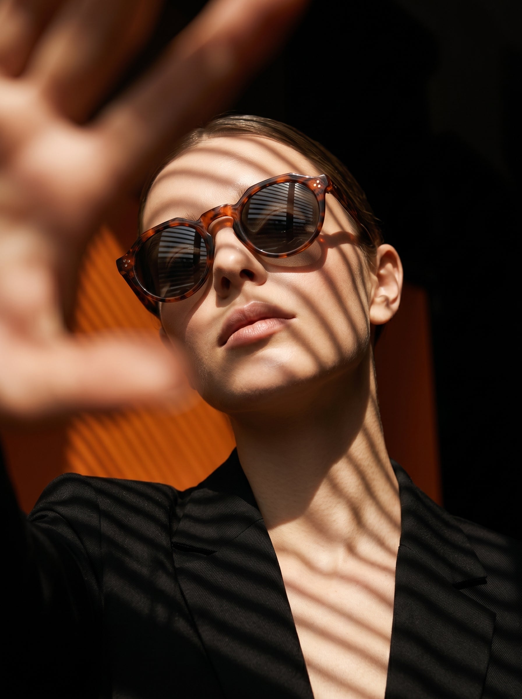 Gafas de sol Soleil café print / Lente ahumada