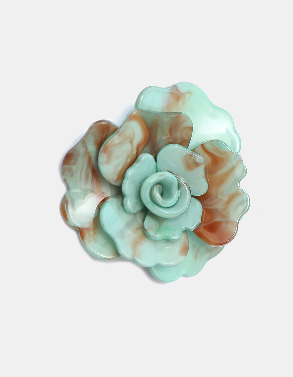 Aretes de Baquelita con forma de Flor en Tono Aqua Mandragora