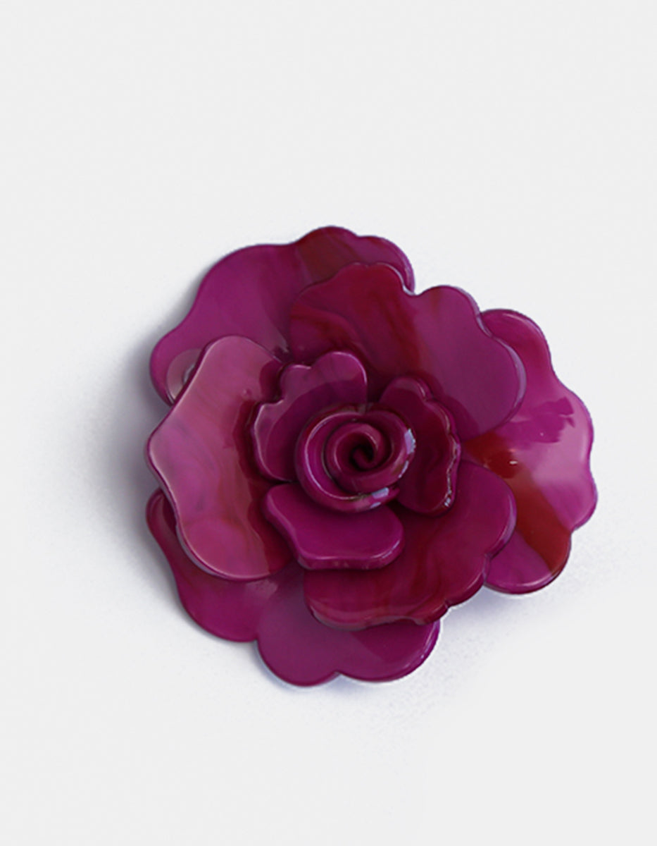 Aretes de Baquelita con forma de Flor en Tono Violeta Mandragora