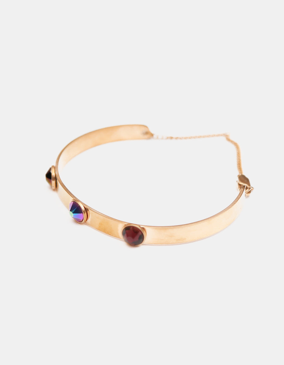 Brazalete Gold-filled con cristales tornasol Golden Chic