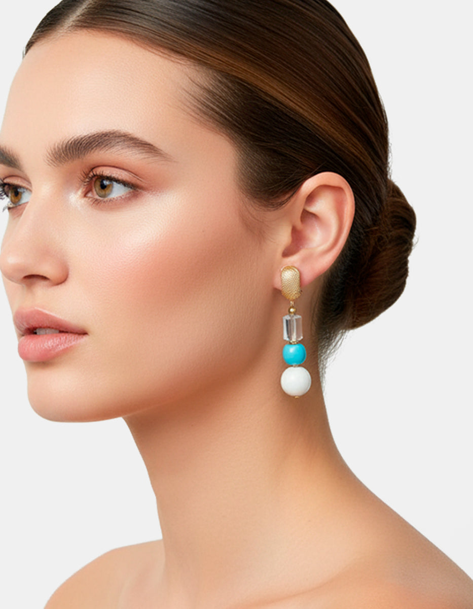 Aretes de Bronce con Baño de Oro 22kt y Perlas Mabe By Daniel