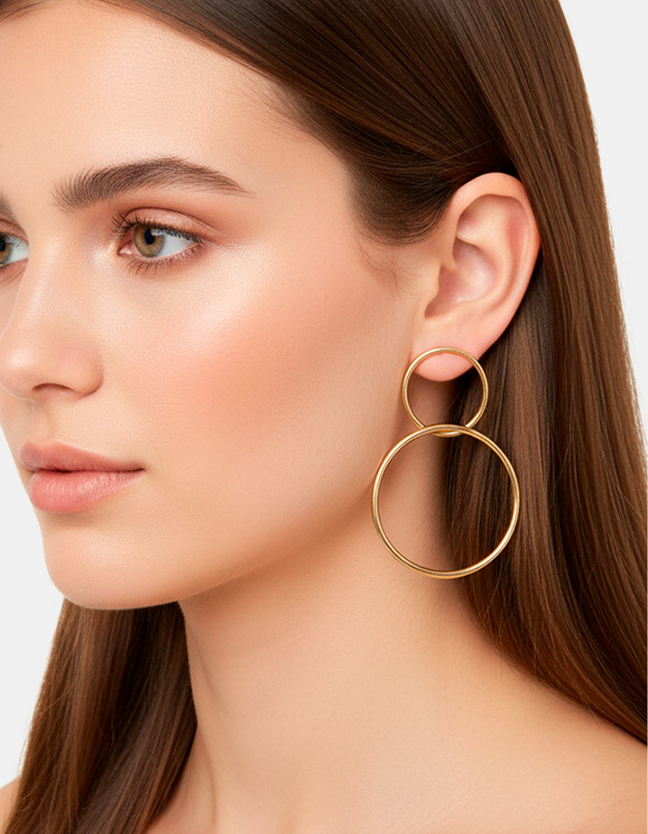 Aretes doble aro Golden