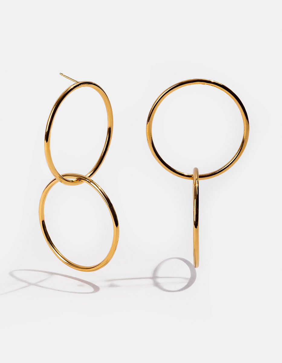 Aretes doble aro Golden