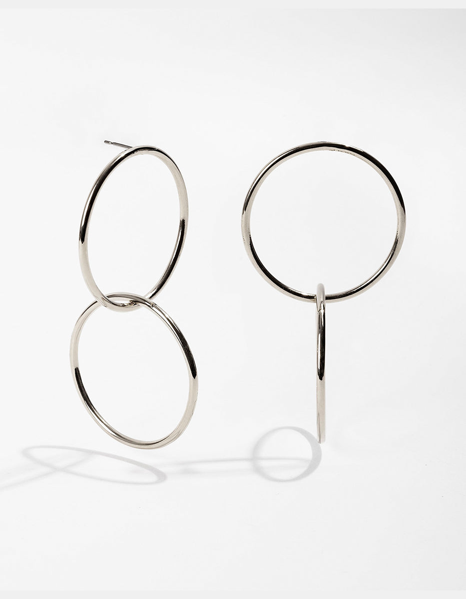 Aretes de Bronce con Baño Plateado