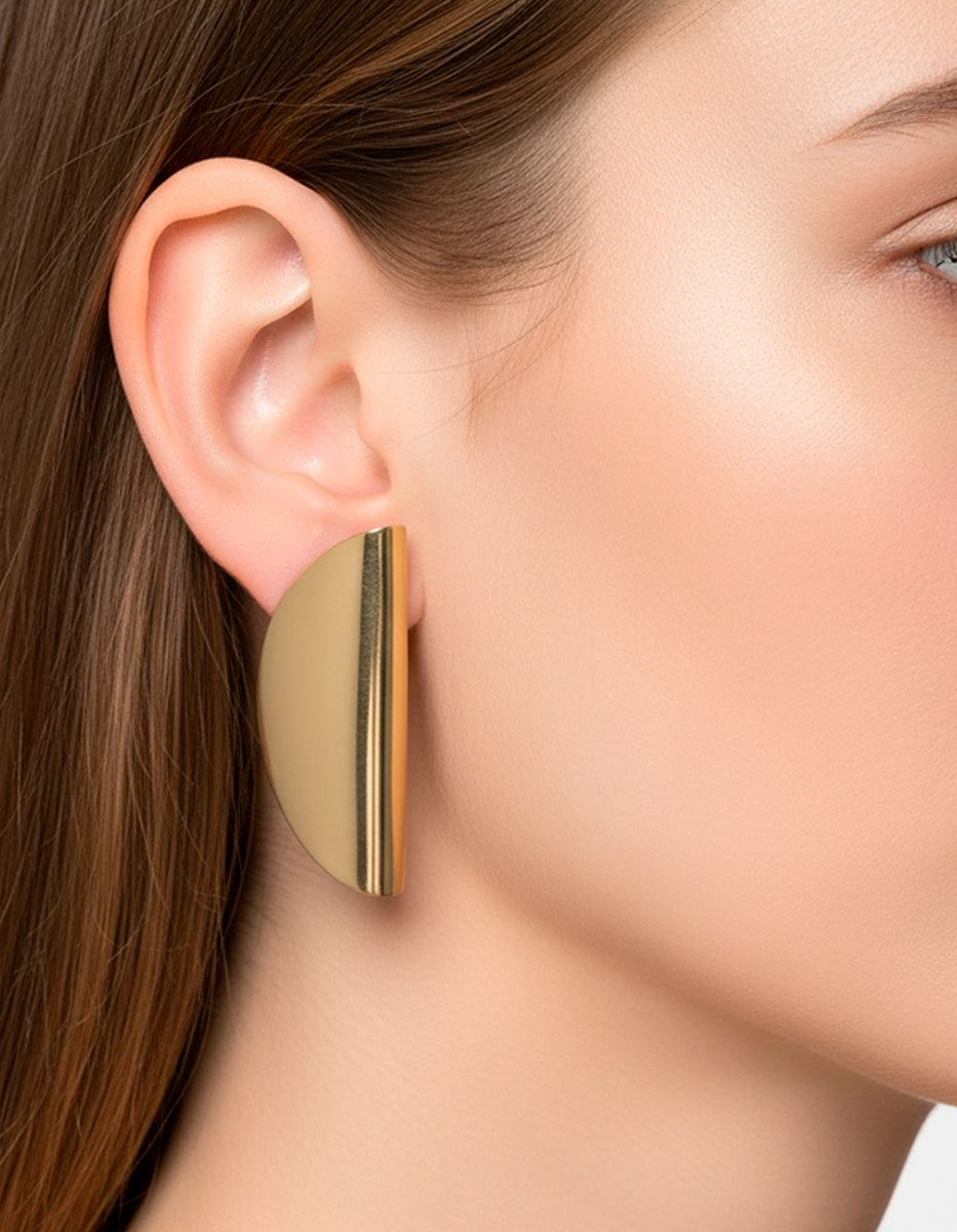 Aretes forma hoja orgánica Golden