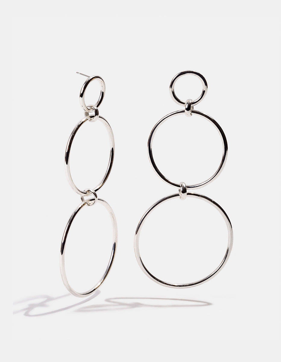 Aretes de Bronce con Baño Plateado