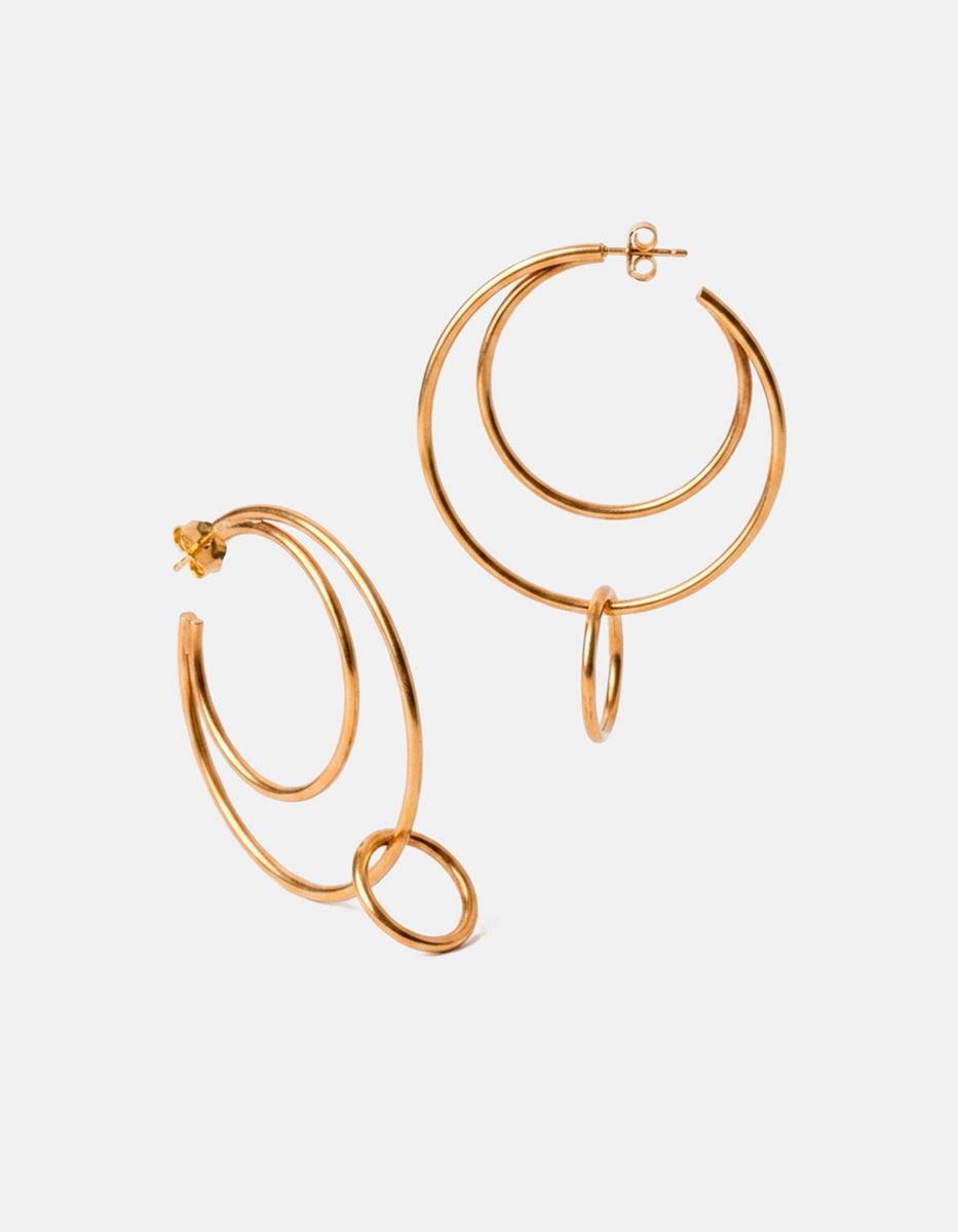 Arracadas de Bronce con Baño de Oro 22 kt
