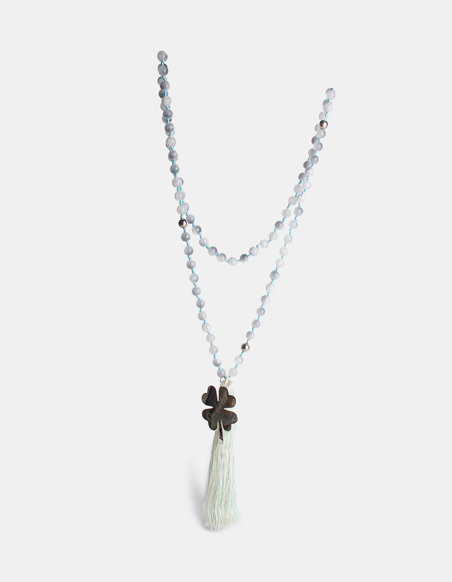 Collar en Bronce con Baño Plateado Wish