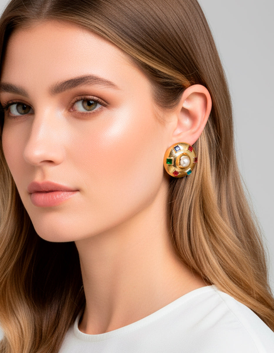 Aretes de Bronce con Baño de Oro 22kt Glam Girl