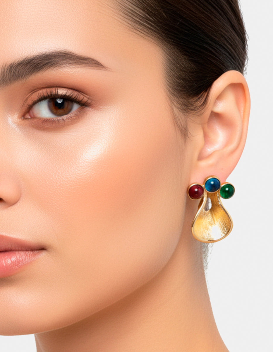 Aretes de Bronce con Baño de Oro 22kt Glam Girl