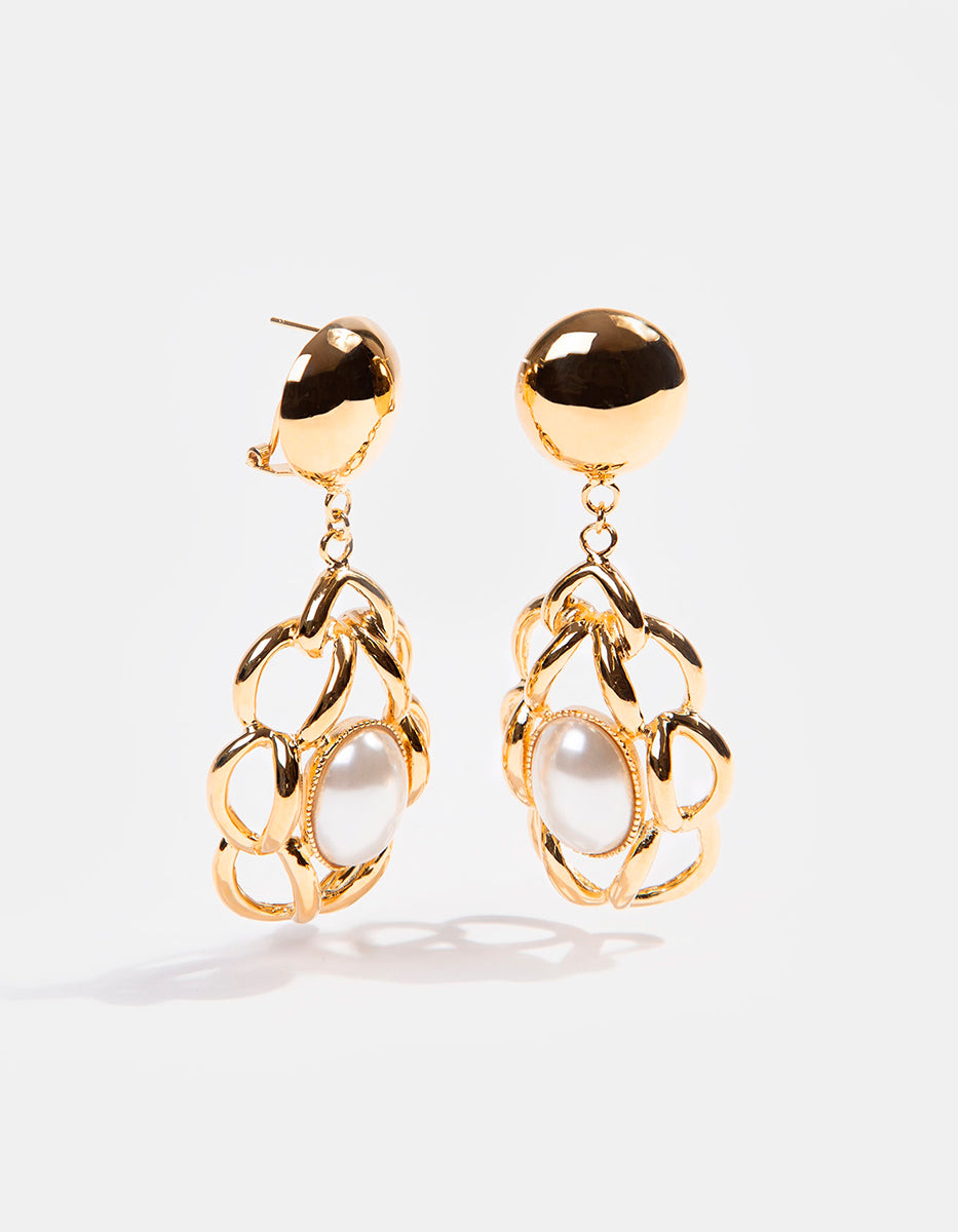 Aretes de Bronce con Baño de Oro 22kt Glam Girl