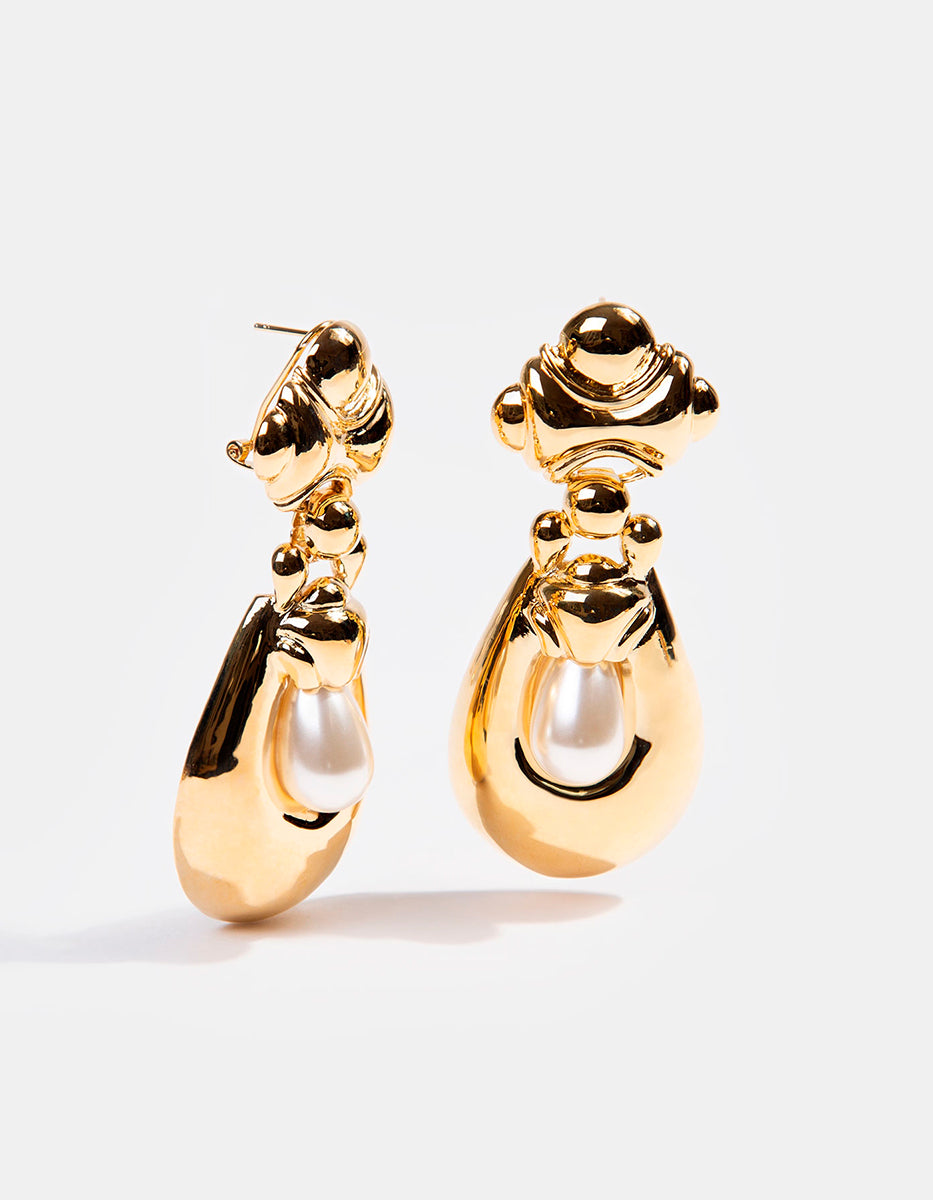 Aretes de Bronce con Baño de Oro 22kt Glam Girl
