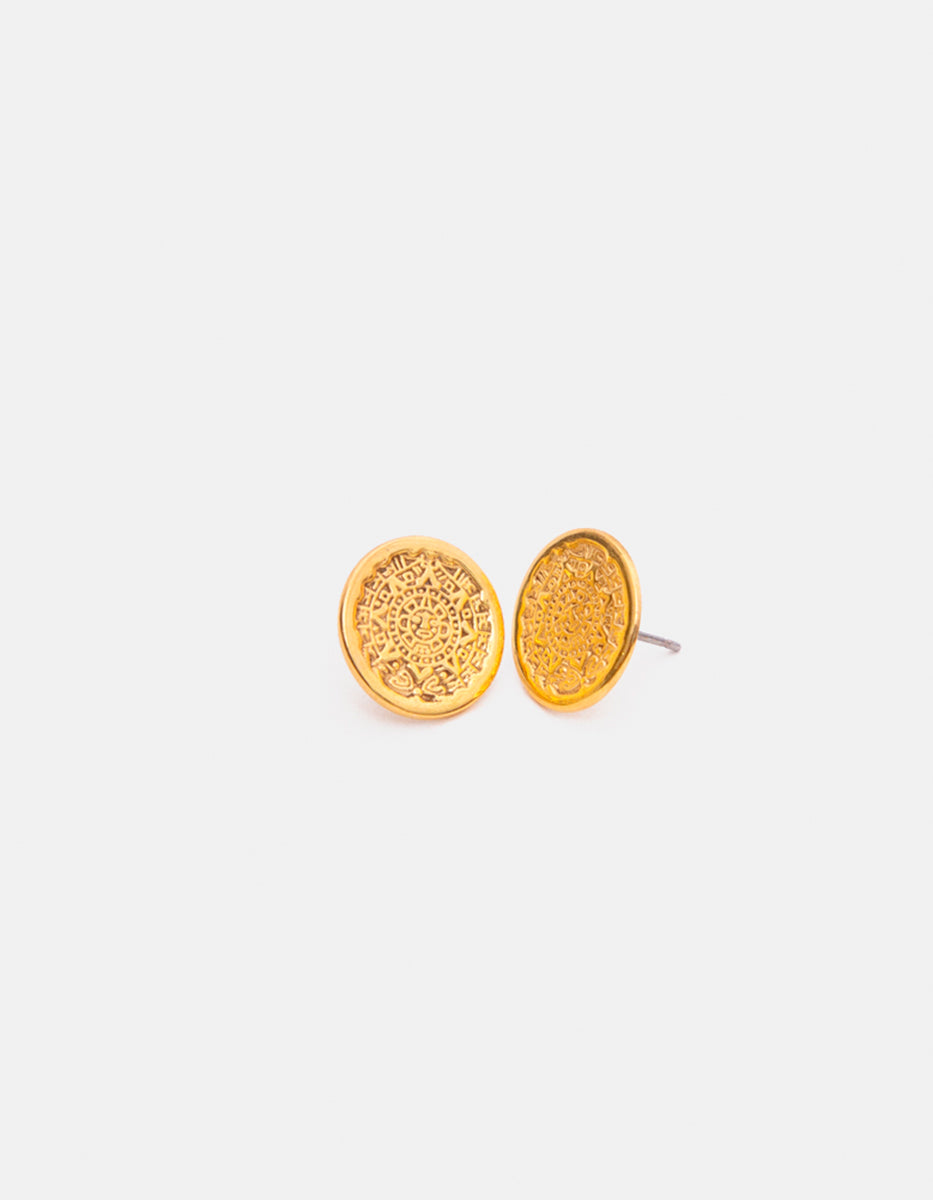 Aretes con símbolos azteca Golden