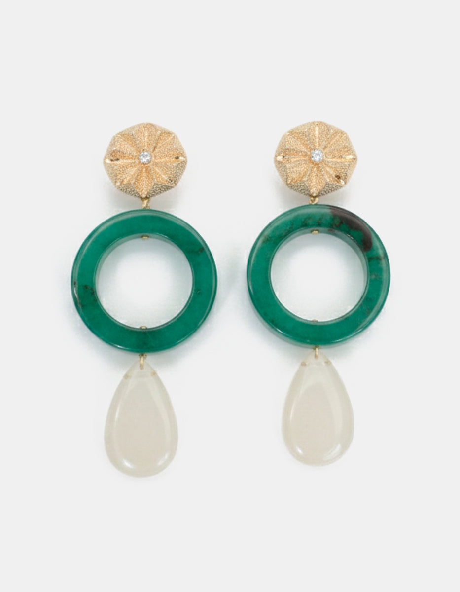 Aretes en Bronce con Baño de Oro 22 kt Rainbow