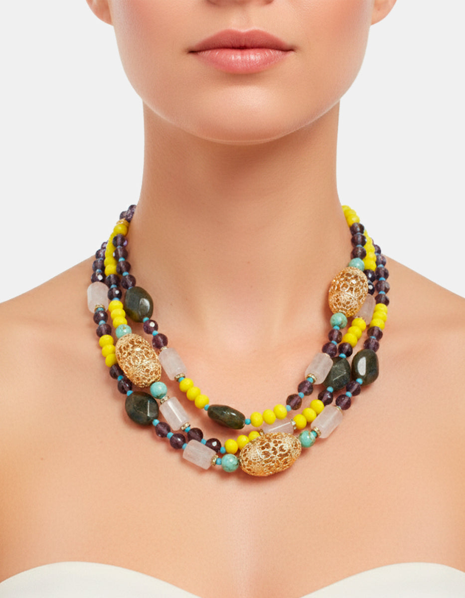 Collar en Bronce con Baño de Oro 22 kt Rituales