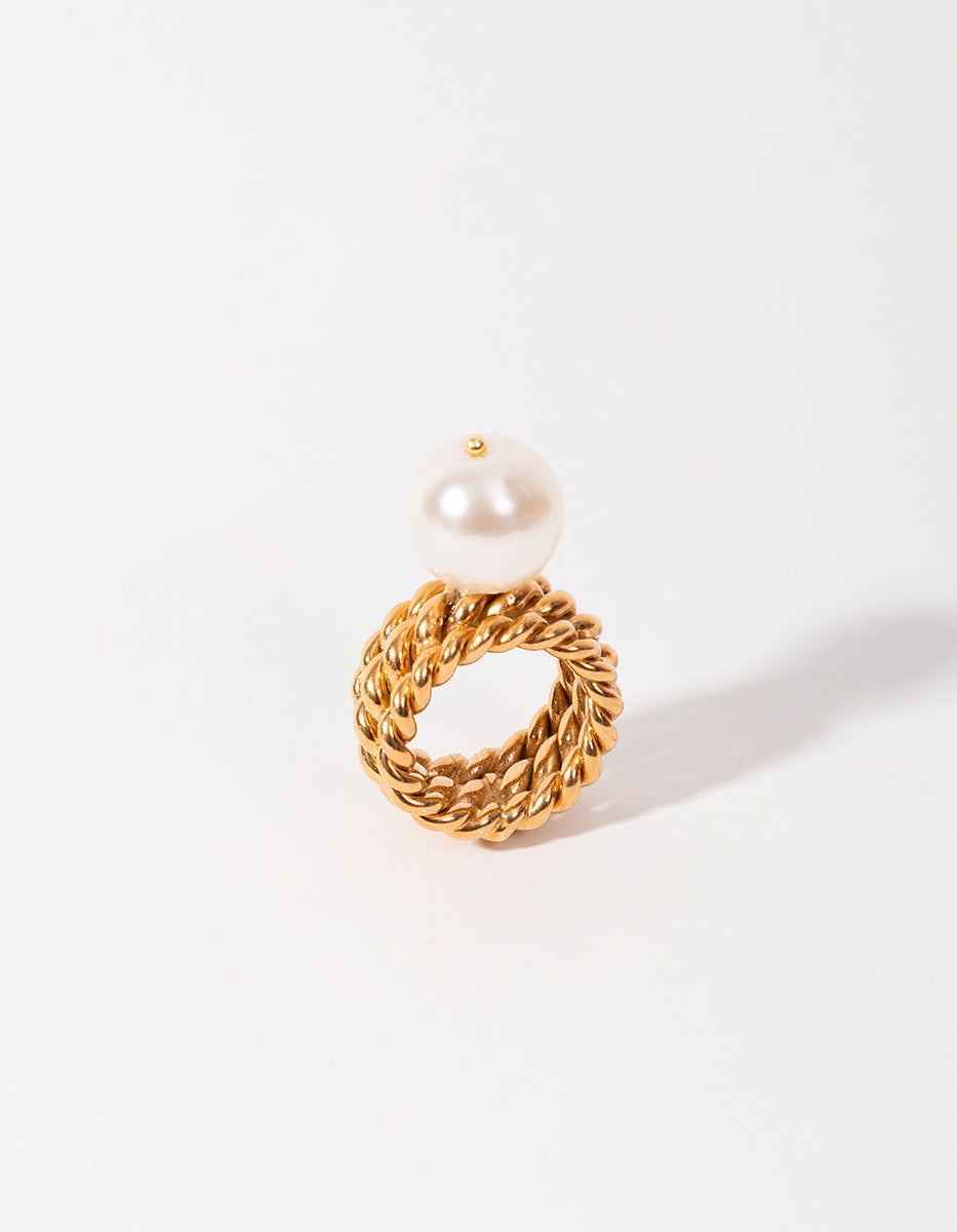 Anillo torsal con perla mabe Ultrabarroco