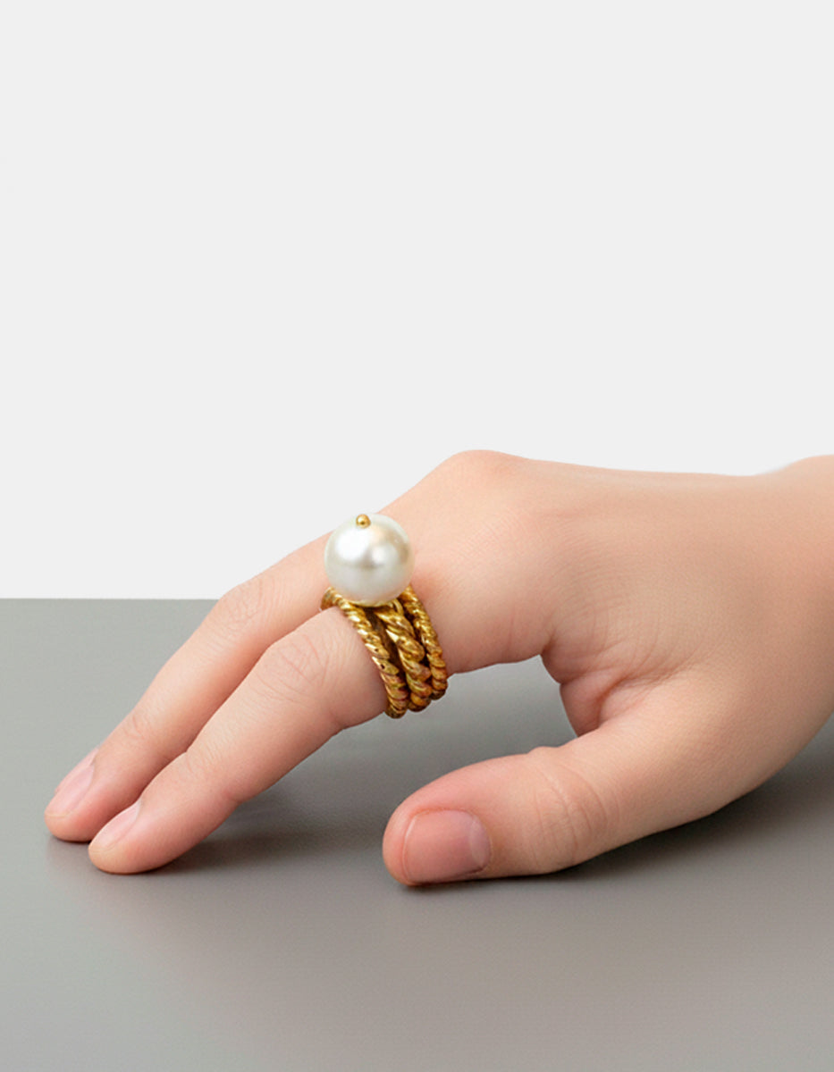 Anillo torsal con perla mabe Ultrabarroco