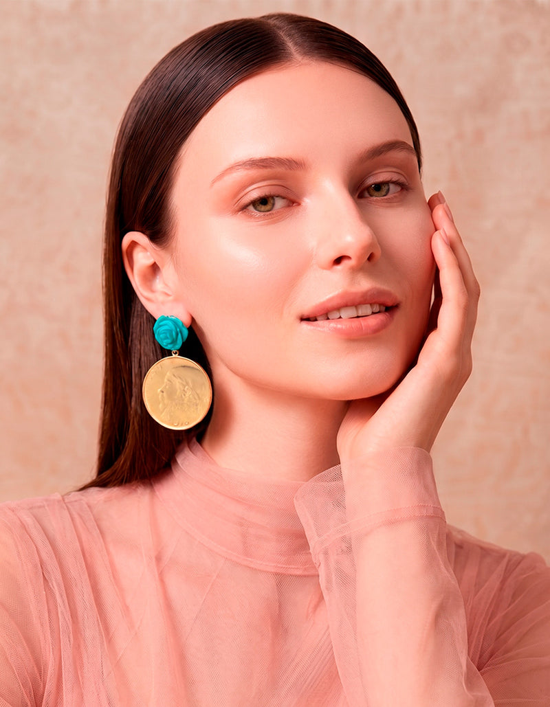 Aretes moneda auténtica Memorias