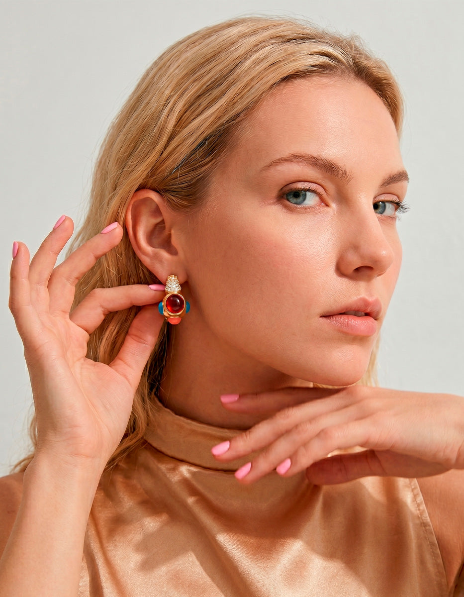 Aretes de Bronce con Baño de Oro 22kt Glam Girl