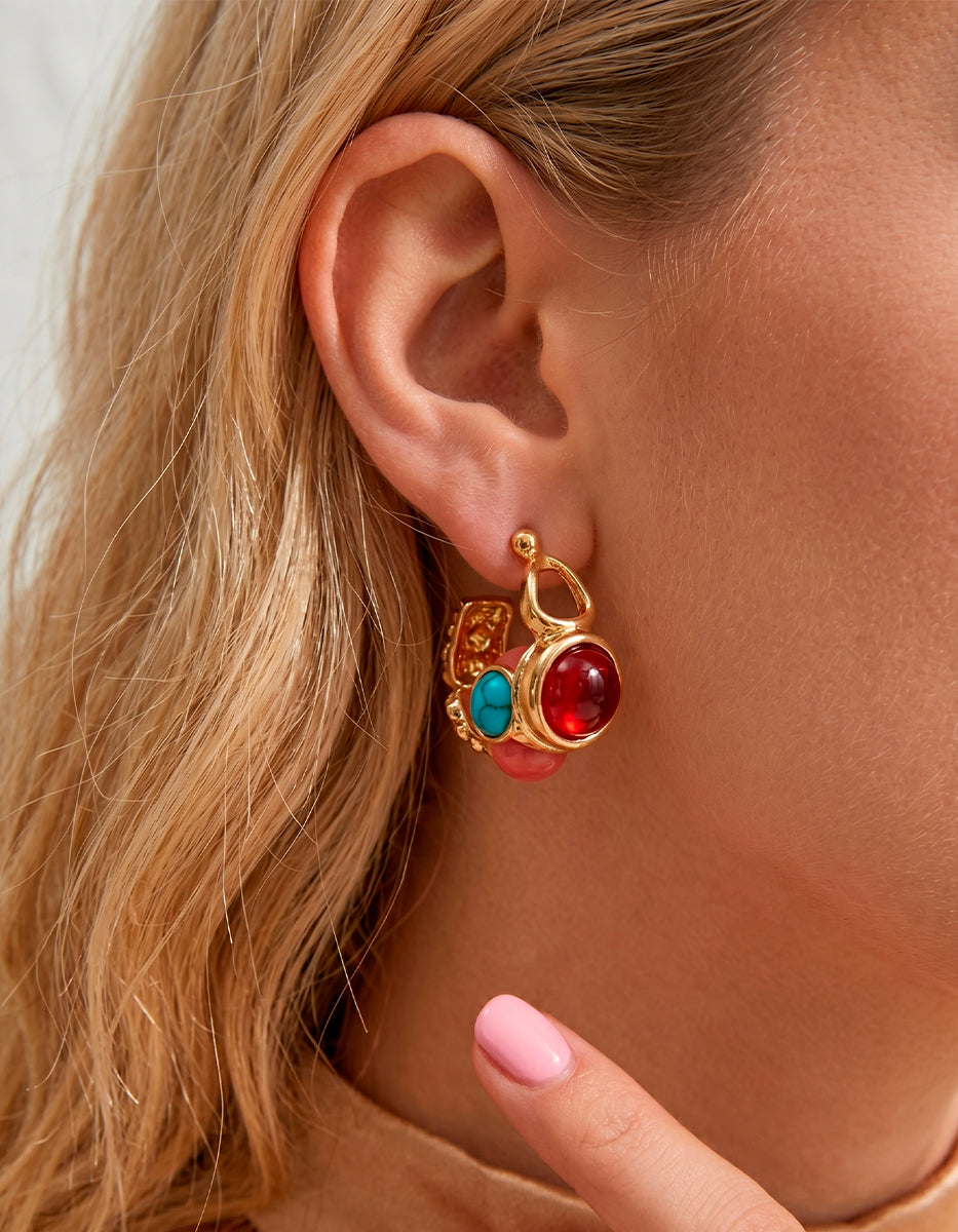 Aretes de Bronce con Baño de Oro 22kt Glam Girl